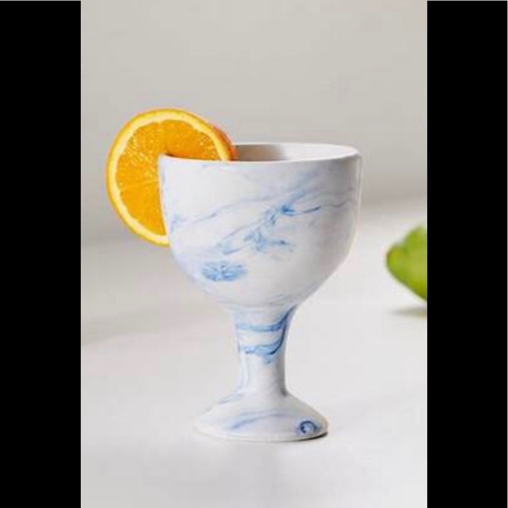 New, Urban Outfitters Blue Marble Ceramic Goblet